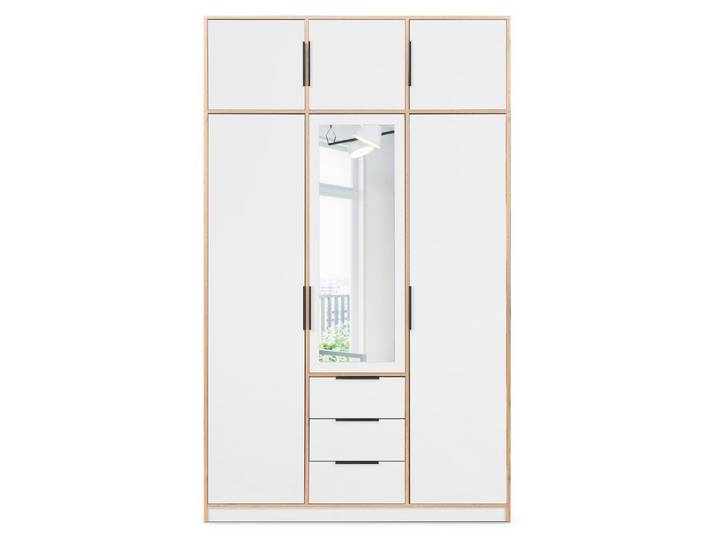 Beautysofa Kleiderschrank LIVO mit Spiegel (Design-Schrank für Schlafzimmer oder Flur, wahlweise mit oder ohne Aufsatz) Breite: 149 cm