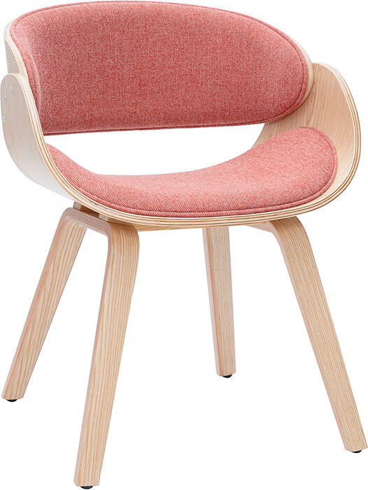 Miliboo Design-Stuhl aus Samt-Textur-Stoff in Terrakotta und hellem Holz BENT