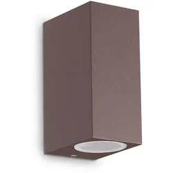 Ideal Lux Außenwandleuchte UP-AP2, Höhe 15cm, G9, Aluminium / Pyrexglas, Kaffeebraun IDEA-213354