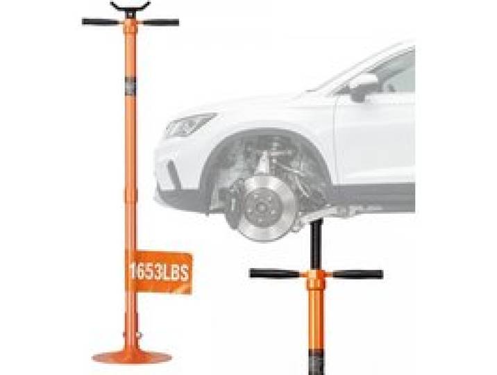 VEVOR Unterlift-Stützständer (rund Basis) 750 kg Unterhubwagen-Stützständer (Hebehöhe 134- 193 cm) mit lagermontierter Drehgriff & selbstsichernde Gewindeschraube & zwei Rädern Orange