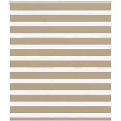 vidaXL Doppelrollo Sandbraun 120x100 cm Stoffbreite 115,9 cm Polyester