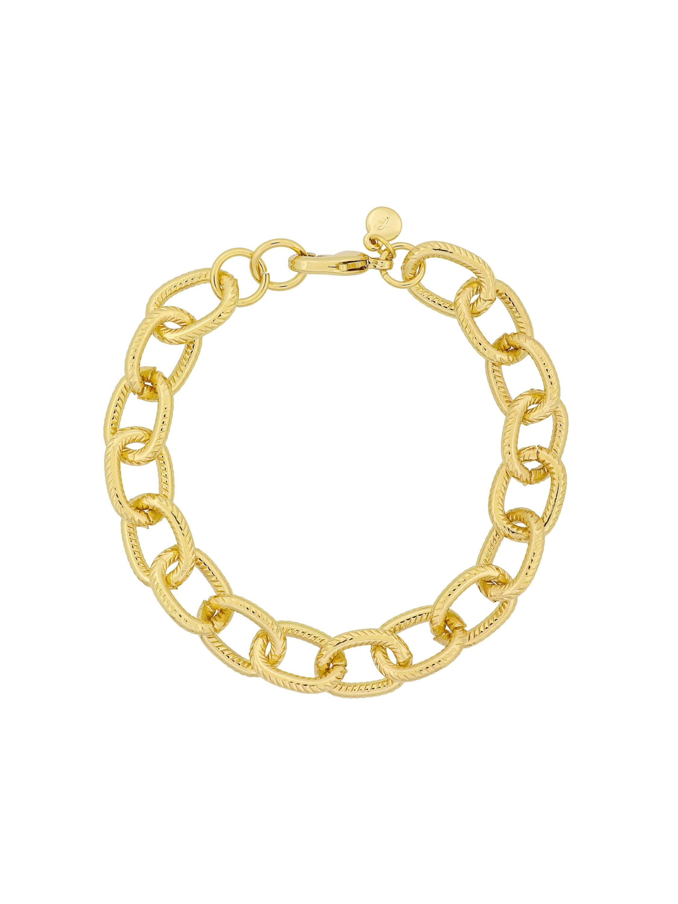 Fashionbox Armband Messing strukturiert vergoldet