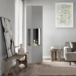 muenkel design prism 460 L [Bioethanolkamin dreiseitige Sicht]: Graualuminium