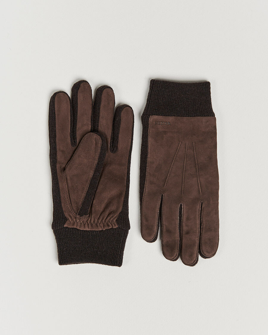 Hestra Geoffery Suede Wool Tricot Glove Espresso men 10 Brun