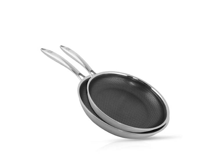 FIXLINE® Premium Bratpfannen Set Ø24 & 20cm - alle Herdarten inkl. Induktion - Kratzfeste Antihaftbeschichtung - Backofen bis 230℃ - edles Wabendesign - Set