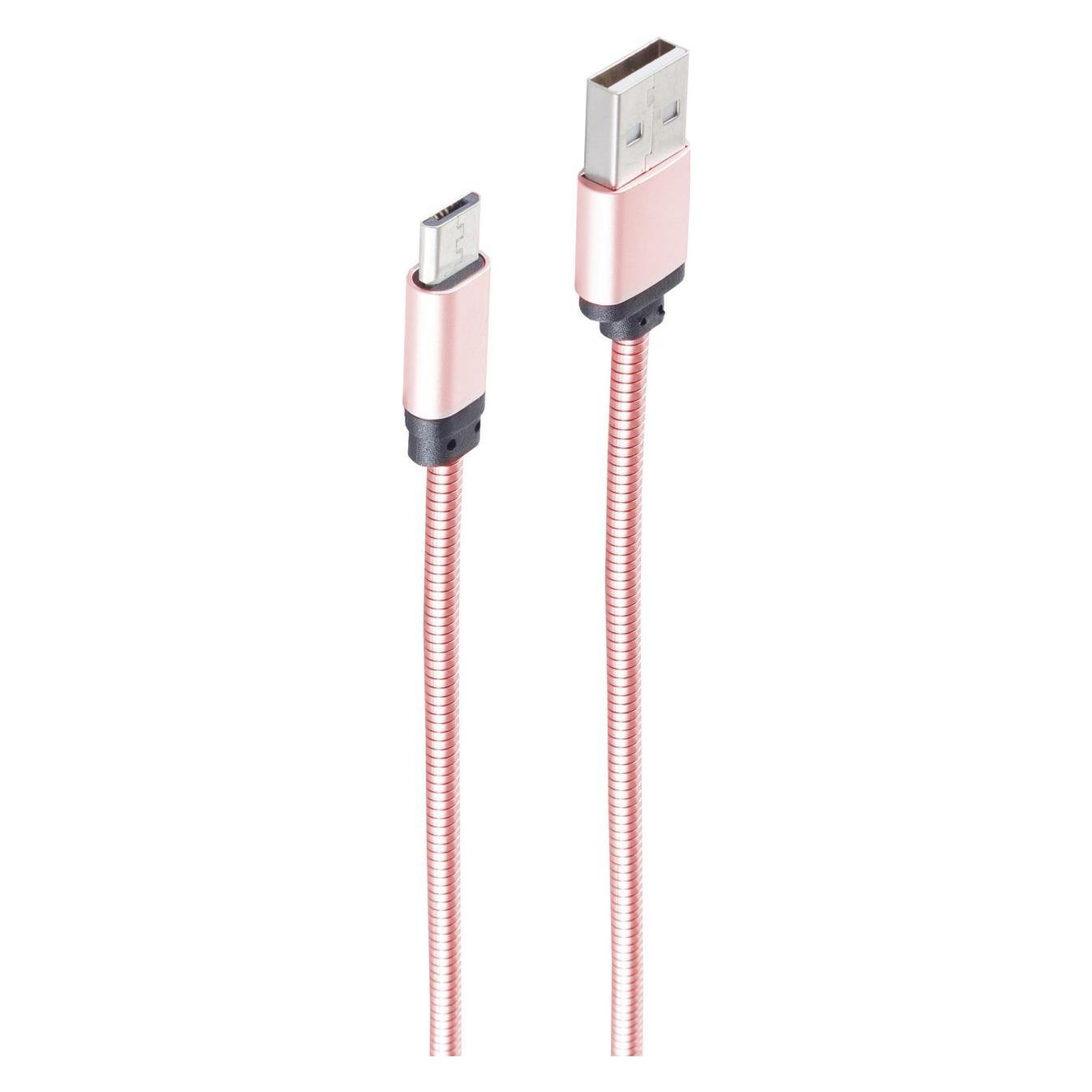 Shiverpeaks Lade-Sync Kabel USB A auf USB micro rose 1,0m USB Kabel (1 m, USB 2.0) (BS14-11002)