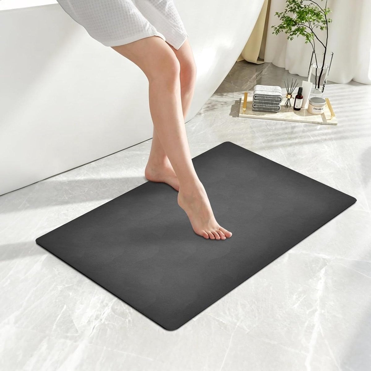 Antislip Badmat Donkergrijs 43 x 80 cm