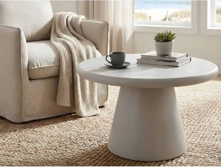 yourhouse24 Couchtisch MIO, Organisch & Modern, Mikrozement Grau (1 Tisch), Betonoptik