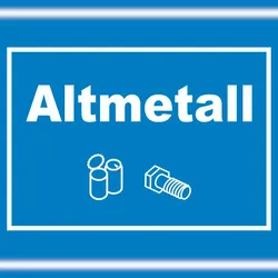HB-Druck Altmetall Mülltrennung Schild Text Symbol Blech Dose Schraube waagerecht A5 (148x210mm)