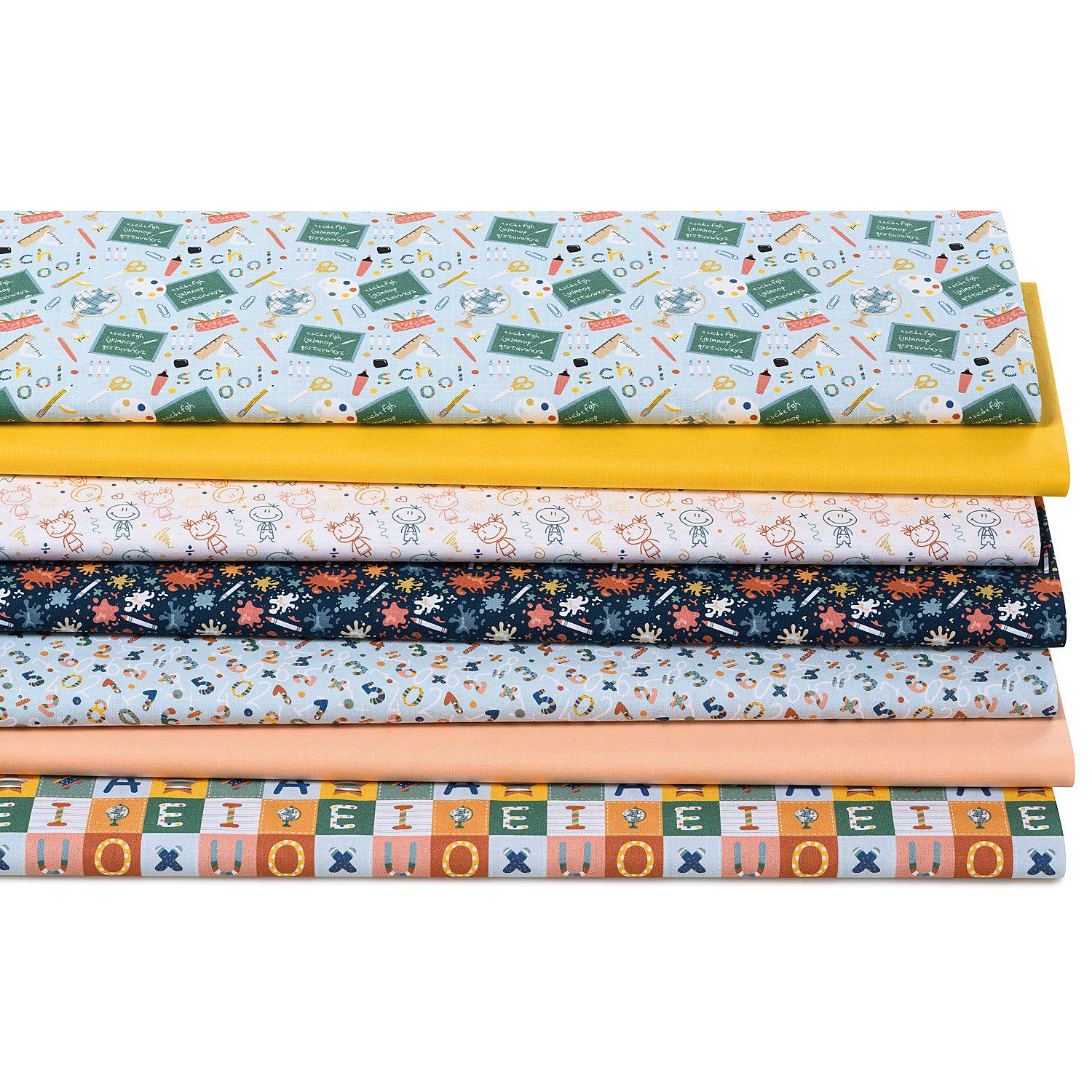Patchwork- und Quiltpaket „Schulzeit“, bunt