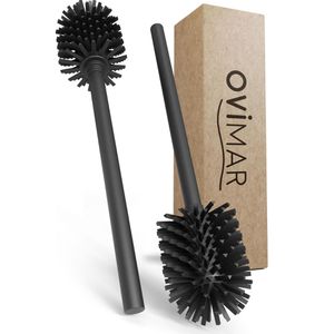 ovimar WC-Bürste Ersatzbürste Lindoya, schwarz, mit Silikonborsten, 2 Stück