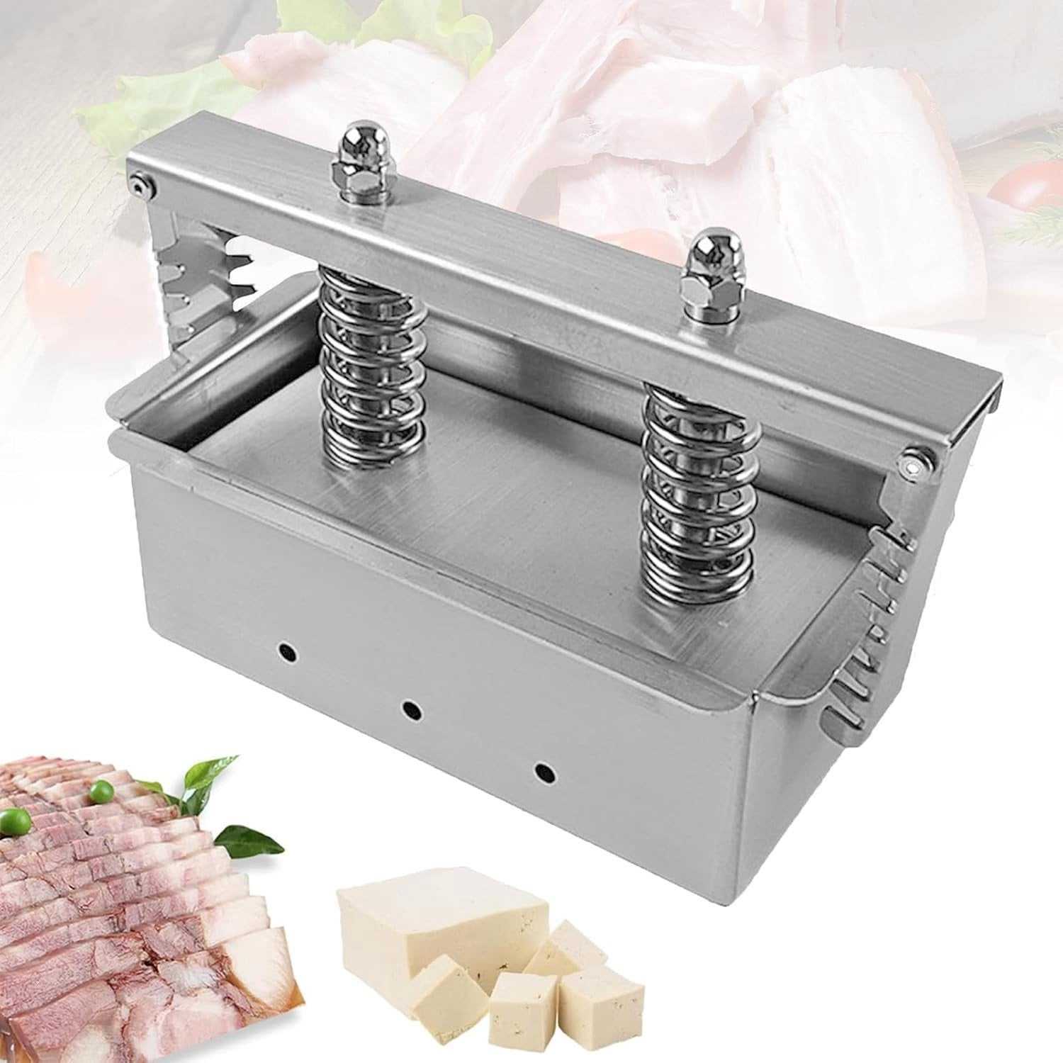 RVS Vleespers voor Thuisgebruik met Dubbele Compressie voor Hamburgers en Vleesbereiding, 1kg