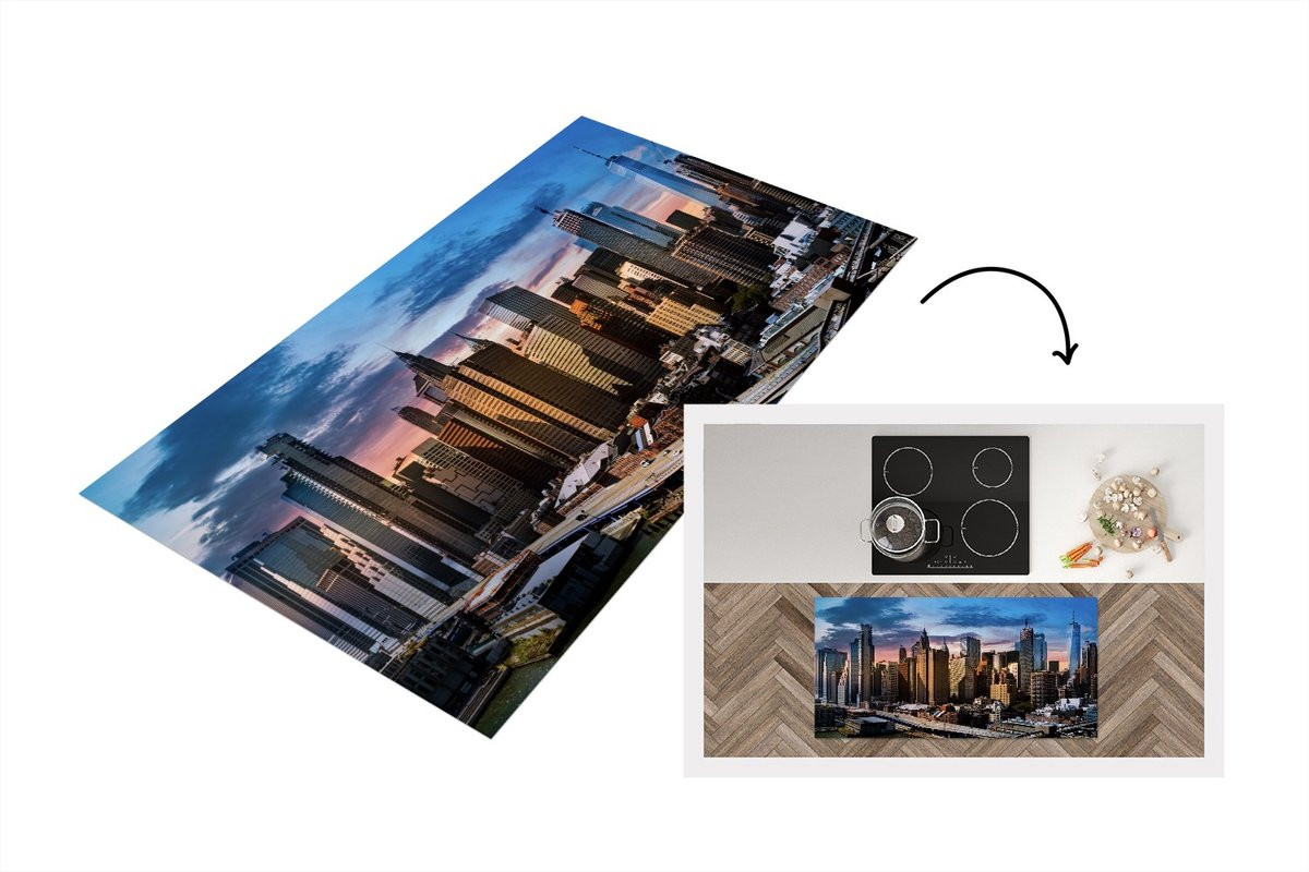 KitchenYeah Keukenloper New York Skyline Zon - Vinyl - 120 x 60 cm
