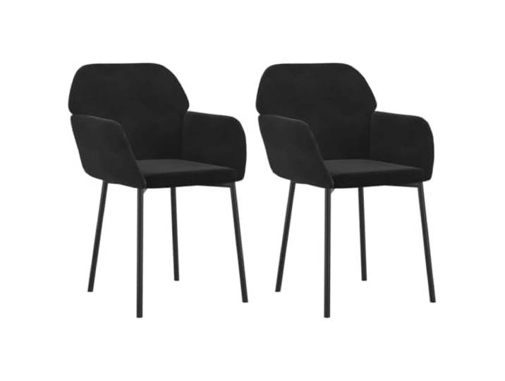 Tmriohed Esszimmerstühle 2er Set Samt Polsterstuhl Schwarz Komfortable Polstersessel mit Samtbezug, ergonomischen Armlehnen und robustem Metallgestell für Esszimmer.