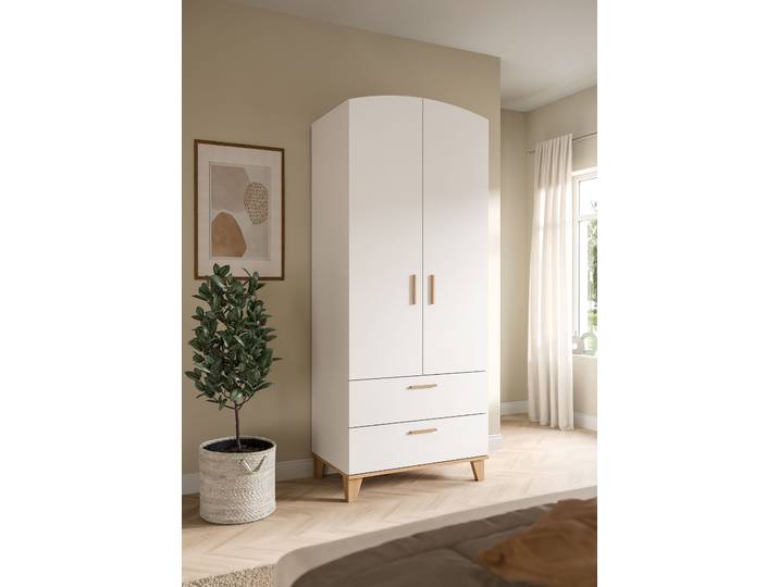 Drehtürenschrank Stella 81cm Weiß