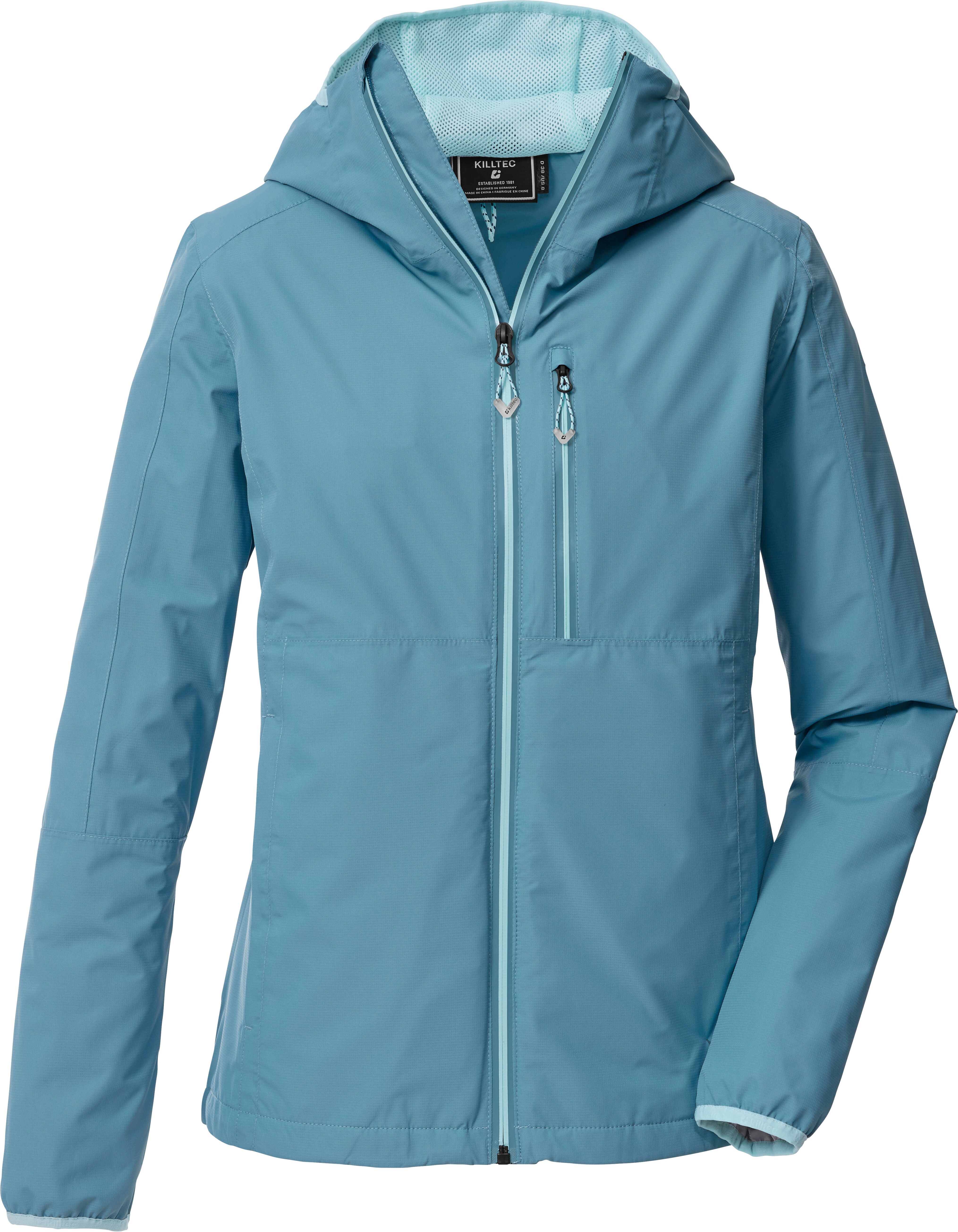 Funktionsjacke KILLTEC "KOS 73 WMN JCKT", Damen, Gr. 48, blau (sturmblau), Web, Obermaterial: 100% Polyester. Futter: 100% Polyester, Jacken Funktionsjacke, komplett in der eigenen Tasche verstaubar, atmungsaktiv sturmblau 48