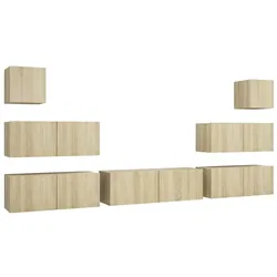 Helloshop26 - 7-teiliges Möbelset bestehend aus Kleiderschrank Sideboard TV-Möbel Wohn-/Schlafzimmergarnitur 02_0024336