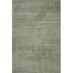 LÄUFER CETINA Geometrisch Polypropylen-Polyester Grün 80 x 300 cm