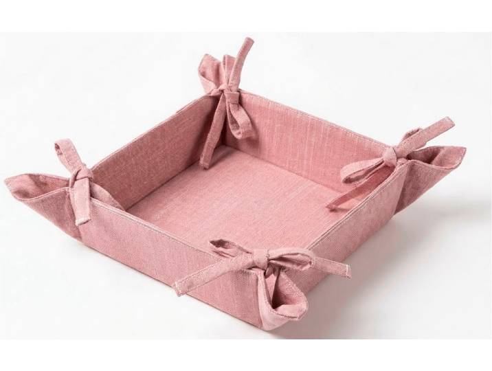 Brotkorb HOME AFFAIRE Brotkorb Rose 20x20cm , rosa (rose), B:20cm H:6cm L:20cm, Baumwolle, Lebensmittelaufbewahrungsbehälter, Brotkorb