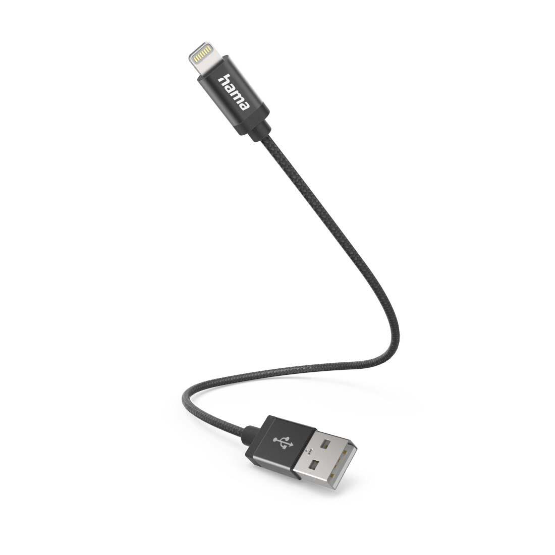 hama Ladekabel schwarz, Kabellänge: 0,2 m 00201578