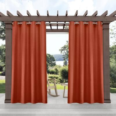 ATI Home Delano Indoor/Outdoor Grommet Top Curtain Panel Pair
