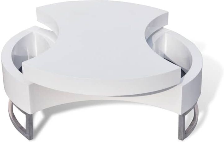 vidaXL Table basse à forme réglable blanc brillant