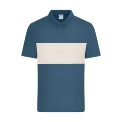 Polo colour-block UNISEX "8050" - XXS - dusty-blue/sandstone