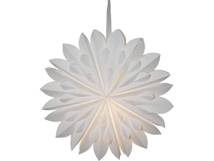 Star Trading 501-87 papieren ster Clipp , wit, ca. 60 cm Ø, met band, zonder lamp