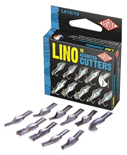 Essdee Lino Cutters set met 10 verschillende gutsmesjes voor lino snijden