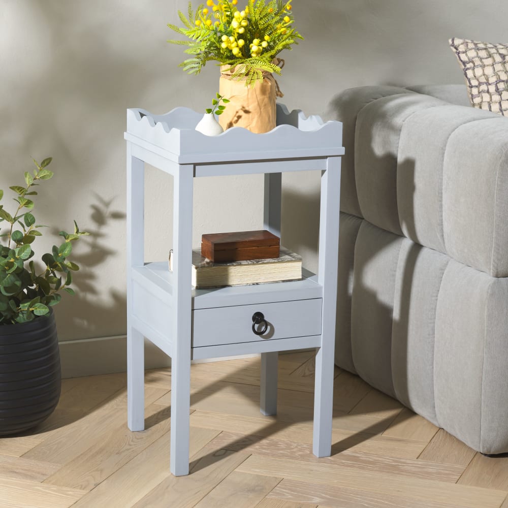 Safavieh Table d'appoint en bois, ciel d hiver Bleu 36x71x33cm