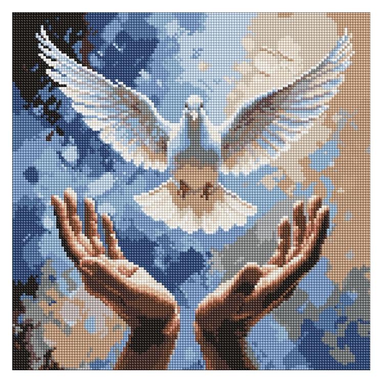 Ideyka Diamond Painting mit Rahmen - Hände der Güte - art selena ua 40 x 40 cm (AMO8200)