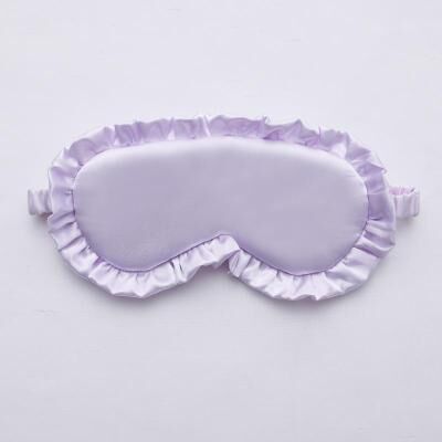 Everyday Crate Silky Ruffle Faux Silk Sleep Mask For Women Light Blocking Soft Breathable Eye Cover light Purple