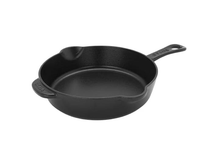 STAUB Bratpfannen aus Gusseisen, 21,6 cm, traditionelle, tiefe Bratpfanne, Schwarz