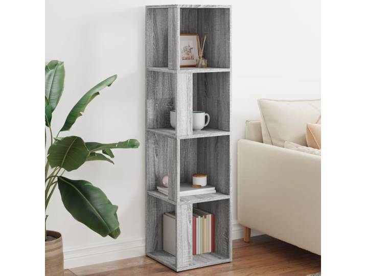 vidaXL Eckregal Grau Sonoma 33x33x132 cm Holzwerkstoff