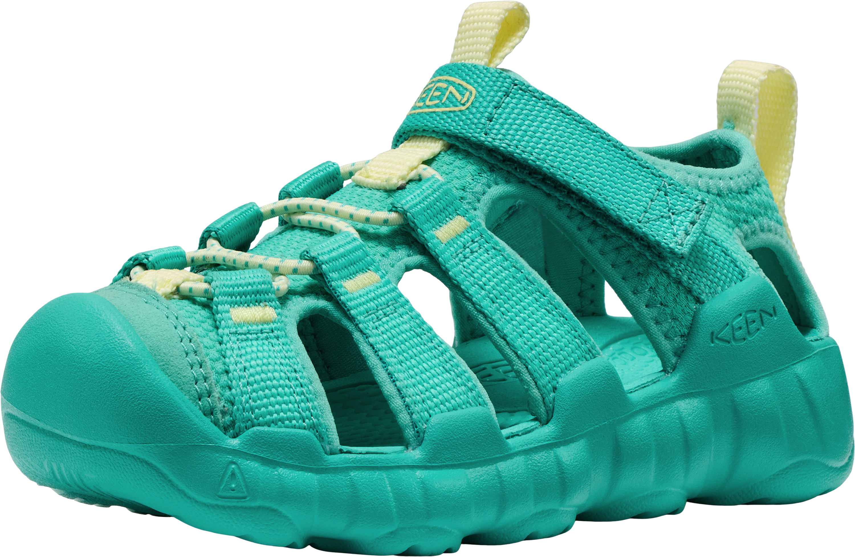 Sandale KEEN "HYPERPORT H2", Mädchen, Gr. 24, grün (bright aqua, wax gelb), Synthetik, Schuhe Sandale, waschbar und schnell trocknend bright aqua, wax gelb 24