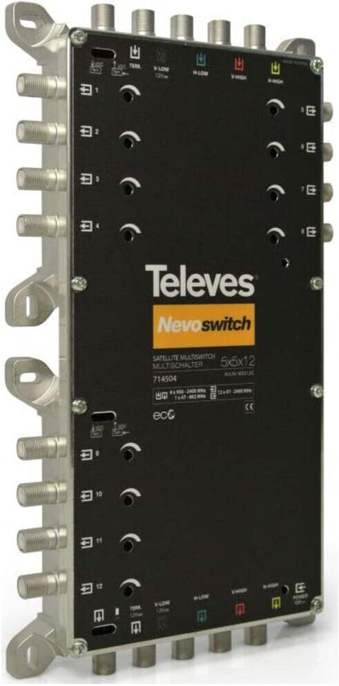 Televes Multischalter 5 in 12 Guß NEVO recpower kask. MS512C (714504)