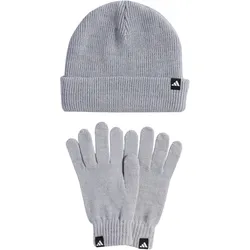 adidas Winter-Set (Mütze + Handschuhe) KB7340 - light grey heather/white 56 - 58 cm