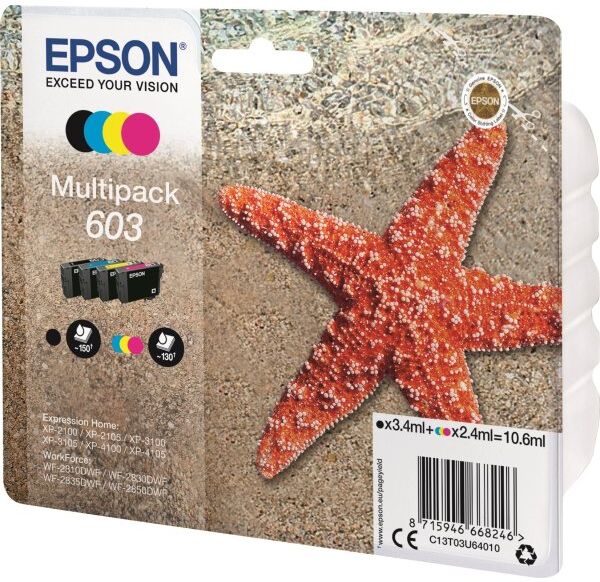 Epson 603 4-Farve Sampak Blækpatroner, 10.6ml