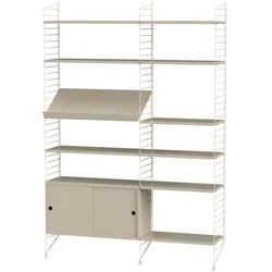Funktionales Standregal mit Schrank Beige Beige