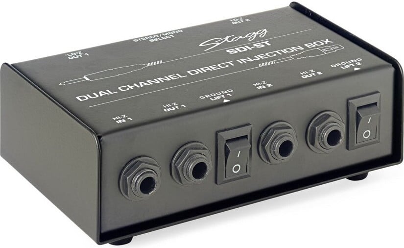 Stagg SDI-ST passieve 2-kanaals directbox met mono/stereo-schakelaar