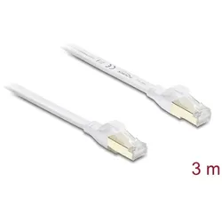 DeLOCK RJ45 Flachband Patchkabel Cat.8.1 U/FTP bis 40 Gbps 3 m weiß