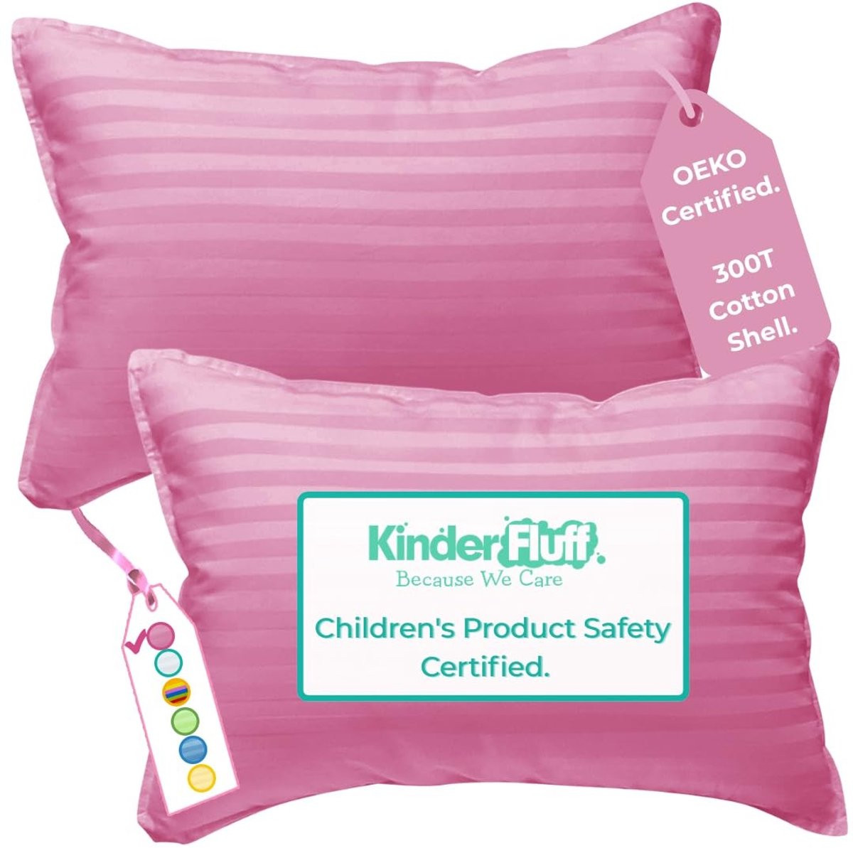 Set van 2 hypoallergene babykussens van katoen en donsalternatief