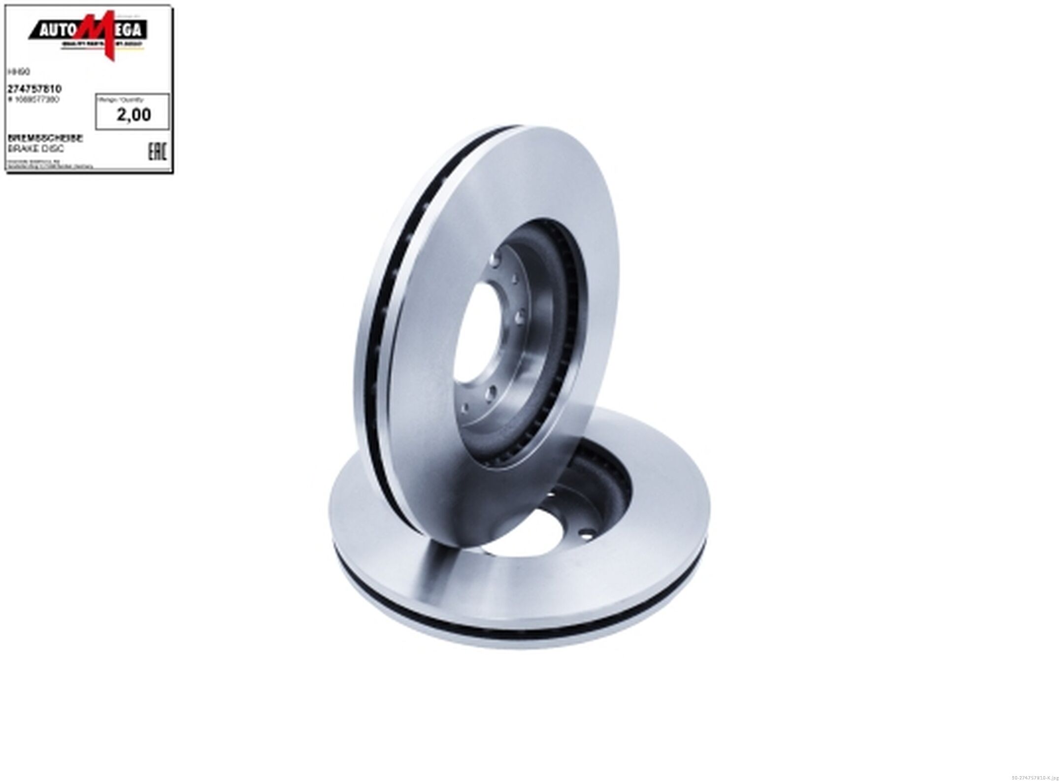 Automega Bremsscheibe 274757810 283mm 26mm Für Opel