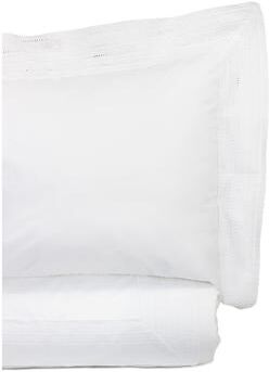Melange Home Percale Cotton Crisp England Lace Duvet Cover Set