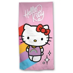 COFI 1453 Hello Kitty Strandtuch 70x140 cm – Weiches Badehandtuch für echte Fans