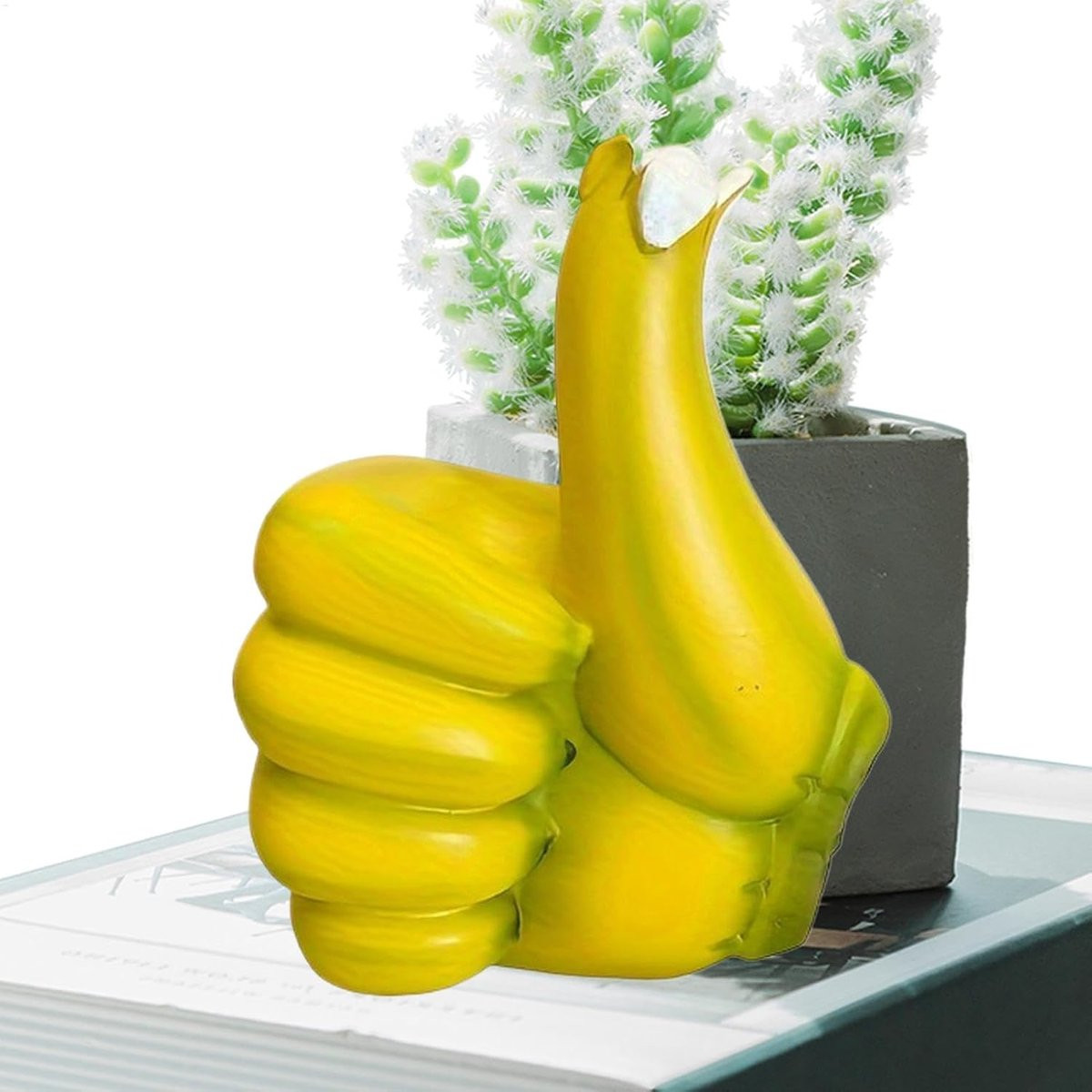 Banaan Hand Gebaar Kunst Hand Beeldje voor Woonkamer Decoratie - Symbool voor Positieve Energie
