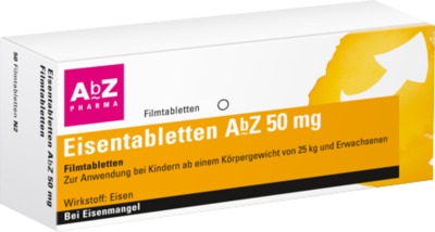 AbZ Pharma GmbH EISENTABLETTEN AbZ 50 mg Filmtabletten 100 St 06683738