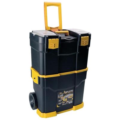Art Plast ArtPlast - Mobiler Werkzeugkoffer 46x28x66,5 cm aus Polypropylen in Farbe Schwarz und Gelb - TEKNA-Kollektion