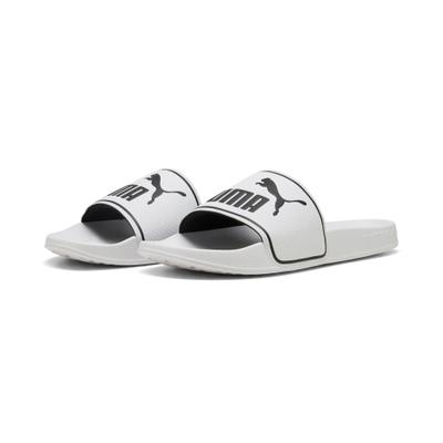 Badesandale PUMA "LEADCAT 20 BX" Gr. 35,5, weiß (puma weiß, puma schwarz), Schuhe, Damen, 35,5, Textil, Synthetik, unifarben, gepolsterter Lederriemen, geformtes Fußbett