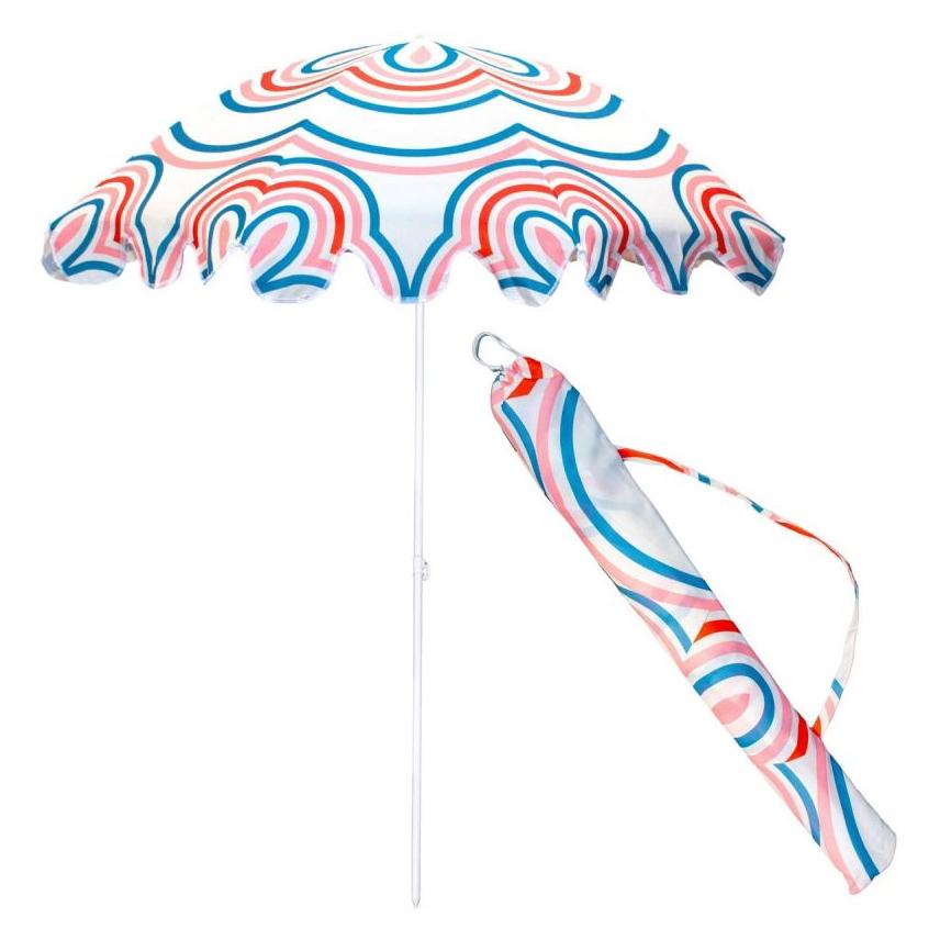 ProGarden Parasol Plażowo Ogrodowy 160cm Pasek Niebiesko Różowy (58329222)